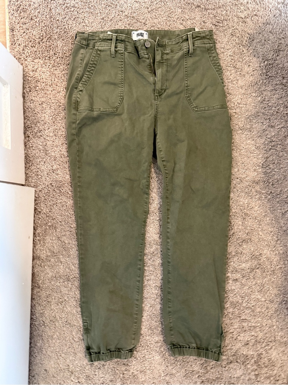 PAIGE Utility‎ Jogger Jeans 31 Olive Green Excellent